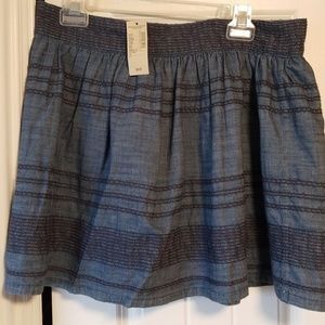 Denim embroidered skirt nwt